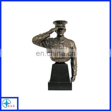 Unique metal soldier man head bust statue for sale