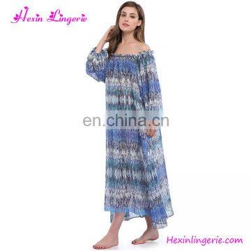 Wholesale Long Sex Off Shoulder Long Sleeve Women Beach Dress photo-4