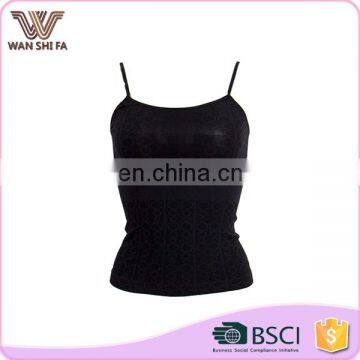 Wholesale durable hot sale mature tight black ladies lace camisole