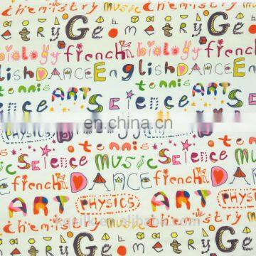 Digital printing letter 100% cotton fabric/ viscose fabric/fabric cotton for baby