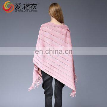 Personalized Layer Pleated Design Loose Women Big Size Pleated Tops With Tassels Hem photo-4