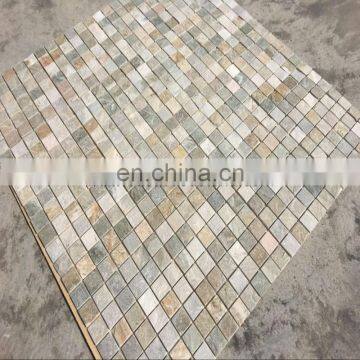 decorative yellow slate stone mosaic tile