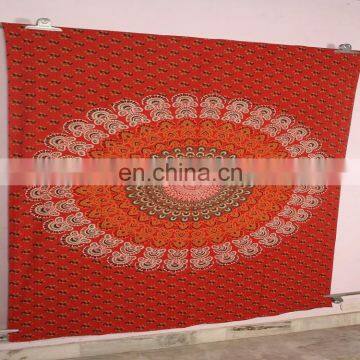 Rajasthani Home Textiles Handmade Printed Mandala Beach Hippie Cotton Bed Sheet Tapestry photo-4