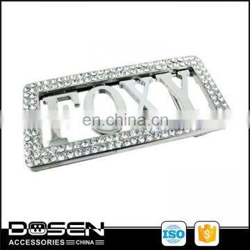 Glitter Rhinestone Rectangle Shape Belt Buckle Crystal Buckles Custom Brand Name Hollow Belt Buckle For Womens Leather Bracelet