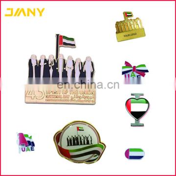 Custom Dubai Lapel Pin Badges,Soft Enamel UAE Badge with Butterfly Clutch