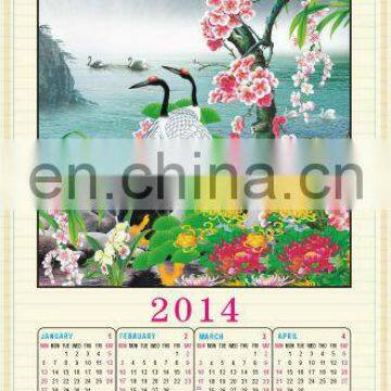 2014 newly design paper cane wall scroll calendar