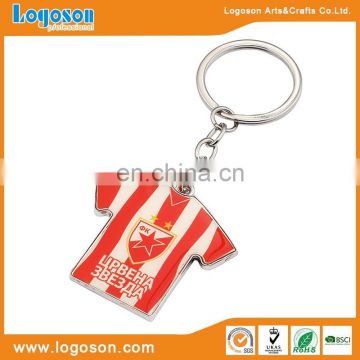 Hot selling souvenir gifts cheap custom metal cute t-shirt shape key ring