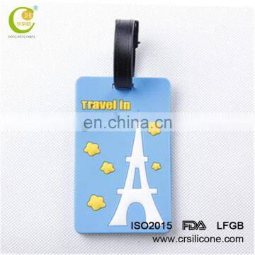 Silicone luggage tag customized/ aeroplane flag rubber luggage tag