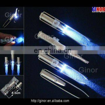 LED eyebrow tweezer with light