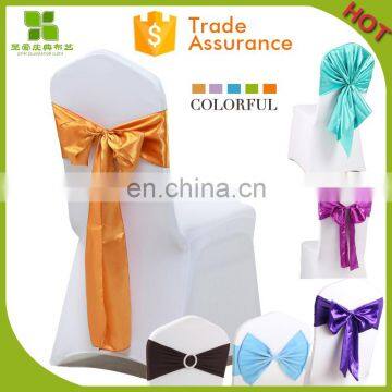 wedding banquet satin chair cover sashes chair bow ribbon for chair decoration