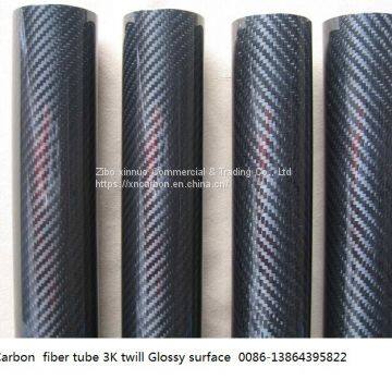 Chinese factory supplied hollow round carbon fiber tubes with 3K twill weave