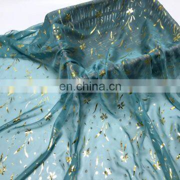 China Supplier Cheap High Quality 100% Polyester 30D Bronzing Chiffon Fabric for Saree photo-6