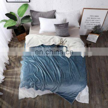 Cheap Factory Custom Sherpa Flannel Throw Coral Polar Fleece Blanket photo-4