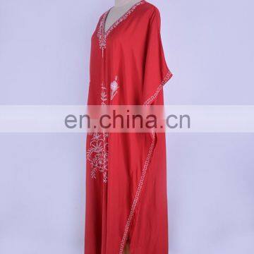 Plus Size Red Cotton Beach Dress Embroidery Robe de Plage Bikini Cover up Beachwear Pareos de Playa Mujer Beach Tunic Cover Ups photo-5