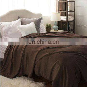 Brown Flannel Fleece Bed Blanket Lightweight Bedspread Blankets All Seasons Plush Warm Solid Blankets for Bed Couch Sofa photo-4