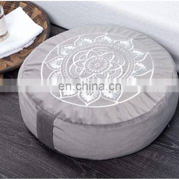 Large Round Velvet Meditation Pillow Premium Yoga Pillow Buckwheat Meditation Cushions photo-2