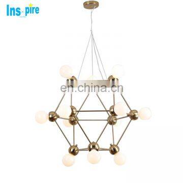Modern Industrial Art Deco Metal Glass Ball Round Led Ceiling Chandelier Pendant Lamp photo-4