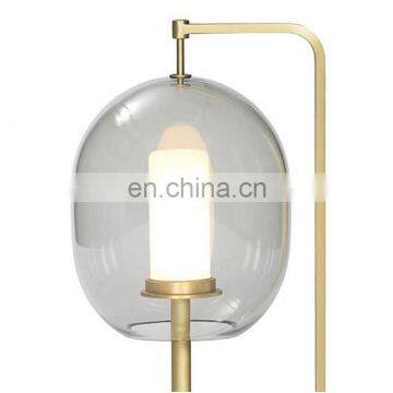 Wholesale Modern Amber Clear Glass Gold Metal Table Lamp For Hotel photo-6