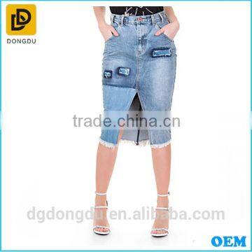 European Style Custom High Quality Lady Fashion Denim Skirt