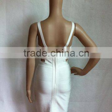 Summer Dress Wholesale High Quality Sey and Elegant Fashion Ladies Cutout Strap Black White Red Blue Evening Party Bandage Dress photo-2