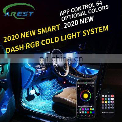 New Led Car Interior Ambient Mood Light Rgb App Remote Control Auto Decorative Dashboard Foot Door Atmosphere EL Neon Lamp 12V