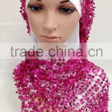 PLS019 Fashionable 160*55cm Fishnet Sequin Paillette Scarf