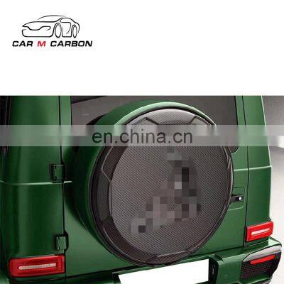 New G Class 2018-2021y W464 W463A Top Car Style Dry Carbon Fiber Spare Tire Cover for W463a W464 G63 G500 Tire Cover photo-2