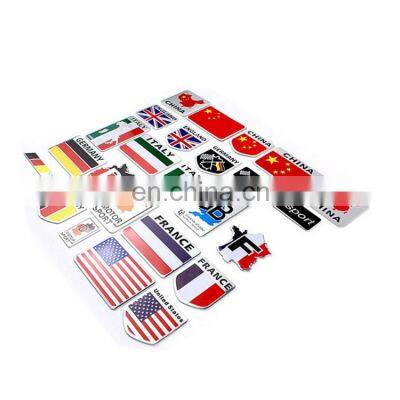 Custom Country Flag ABS Car Body Decoration Letter Emblem Badge Sticker