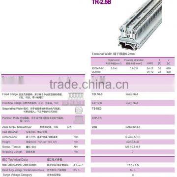 Phoenix Screw Din Rail Terminal Blocks TR-2.5B CE UL