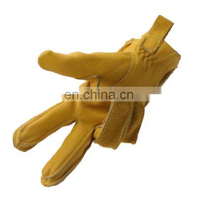 HANDLANDY Cow split leather Mechanics Yard Construction Heavy Duty Industrial logging Leather Safety Gloves driver