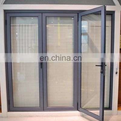 Modern aluminum casement/swing door with heat insulating glass