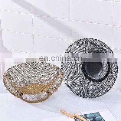 Black Wire Iron Mesh Vegetable Storage Fruit Bowl, Decorative Black Wire Basket photo-4