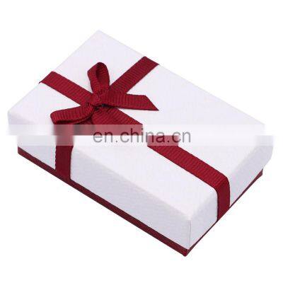 Factory Wholesale Custom Bowknot White Color Ring Necklace Box Jewelry Gift Box photo-3