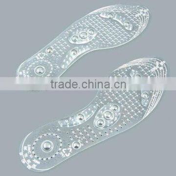 Magnetic massage PU gel insole manufacture sale guided men wooden sole shoes