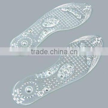Magnetic Massage PU Gel Insole Manufacture Sale Guided Men Wooden Sole Shoes