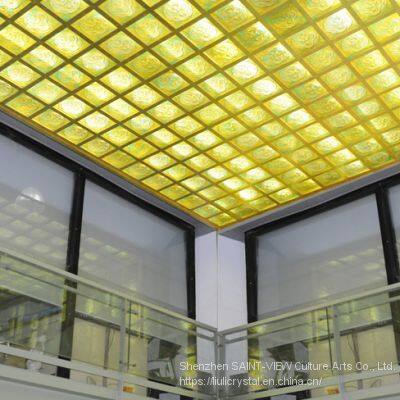 Crystal Glass Liuli Buddha Statues Wall Decor Tiles for Architecture Customize photo-2