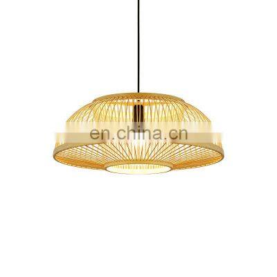 Zen Japanese LED Chandelier For Aisle Corridor Bedside Hanging Lamp For Tea Room Restaurant Bamboo Pendant Light