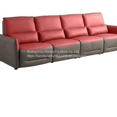Italian-Style Modern Minimalist First Layer Cowhide Leather Straight Row Sofa Living Room Split Three-Seat Sofa Combination photo-3