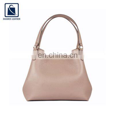 Fashion Style Matching Stitching and Polyester Lining Eye Catching Pattern Women Genuine Leather Handbag