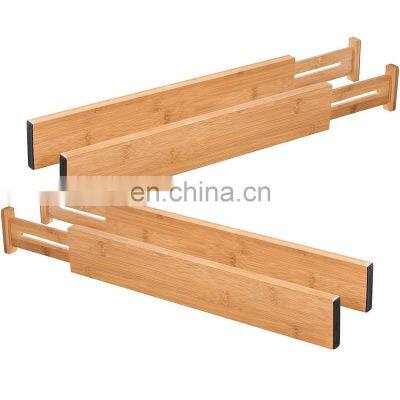 Bamboo Telescopic Divider Adjustable Kitchen 4 Drawer Organizer Partition Expandable Drawer Dividers photo-2