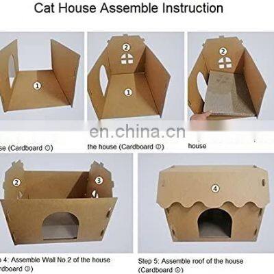Custom Cat Furniture Cave Condo Cat Bed Scratching Board With Catnip Cat Corrugated Cardboard Scratcher House photo-4