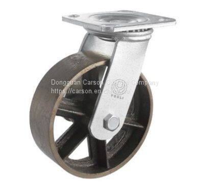 4'' Top Plate Cast Iron Trolley Wheels (300kg)