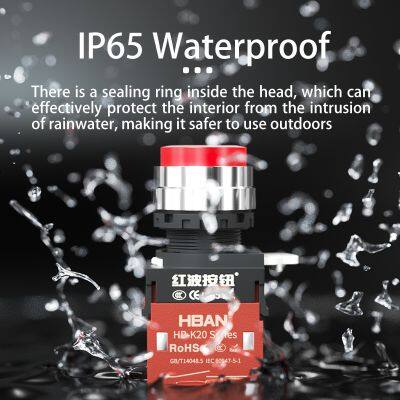 Ip65 22mm High Head Chrome Plated Brass 1no 1nc 20a Start Stop Push Button Self Recovery photo-3