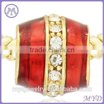 top quality handmade enameled metal slider beads European charm for bracelet