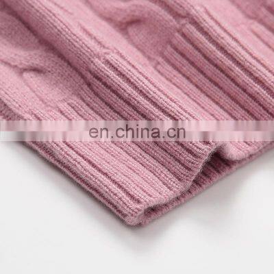 Elegant 100% Cashmere Pullover for Women Turtleneck Solid Color Knitted Sweater Casual Style With Front Logo for Winter Season