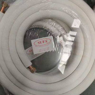 Insulated copper tube for air conditioning with brass nut, pre-insulated copper pipe, copper coil, air conditioner pipe