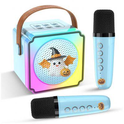 Home Theatre Kid-Friendly Gift Led Light Family Singing Portable Audio Party Player Microphone Speaker