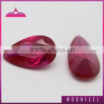 Pear shape 5# red corundum stone synthetic ruby stone prices