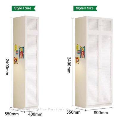 Space-Saving Stainless Steel Wardrobe | French Louvered Door Design With Adjustable Rod | for Apartment Organization photo-3