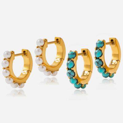 Aretes de moda hipoalergénicos de acero inoxidable para piel sensible